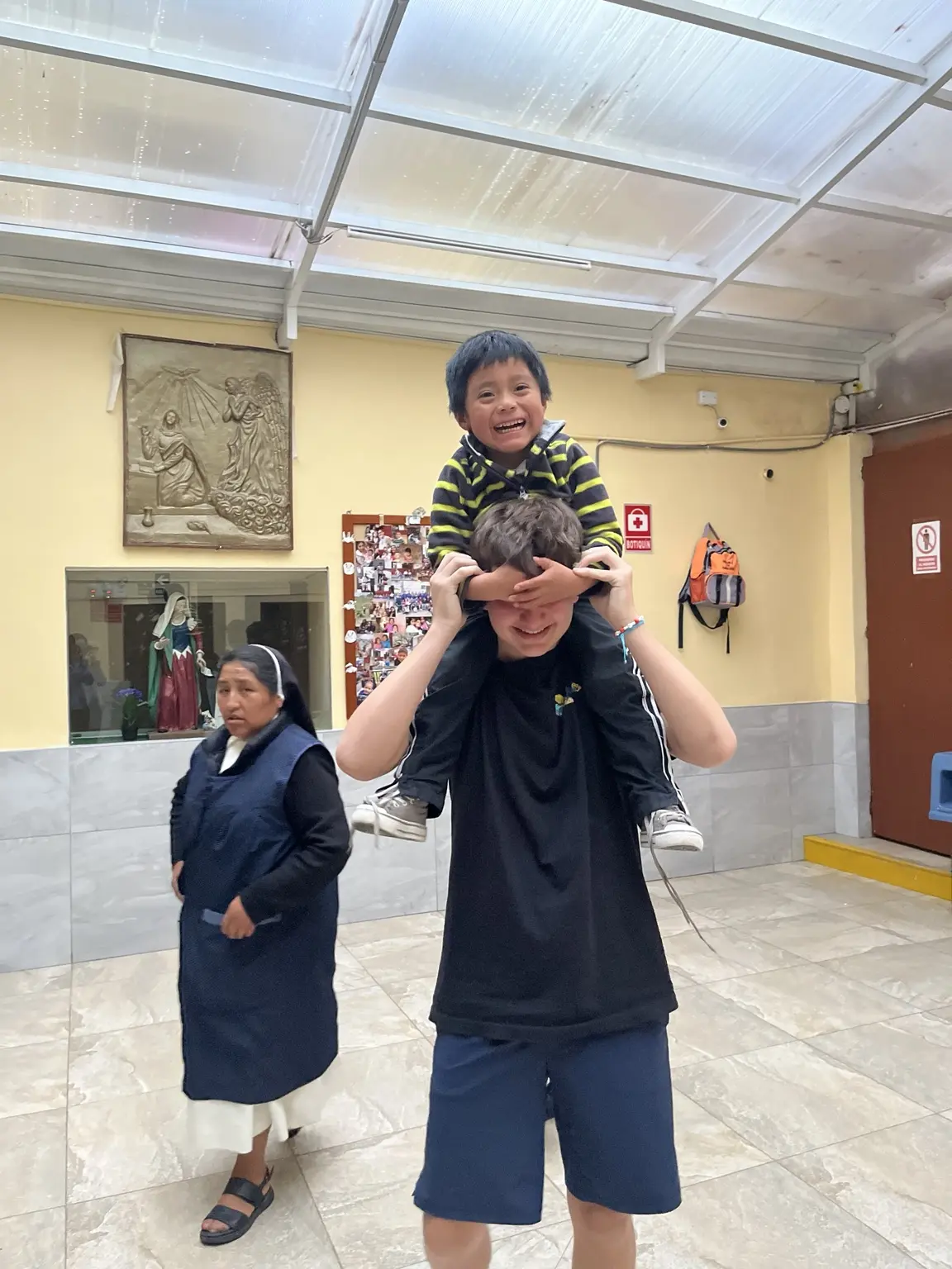 A moment from Luca's first visit to Hogar Juana de Aza